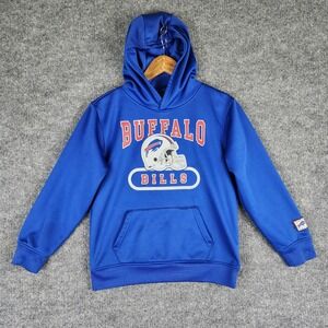 Buffalo Bills Sweatshirt Youth Hoodie Blue Performance Kids 10-12 NFL